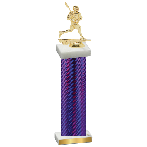 Single Purple Carbon Fiber Lacrosse Trophy