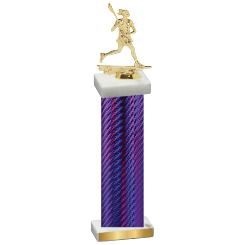 Single Purple Carbon Fiber Lacrosse Trophy