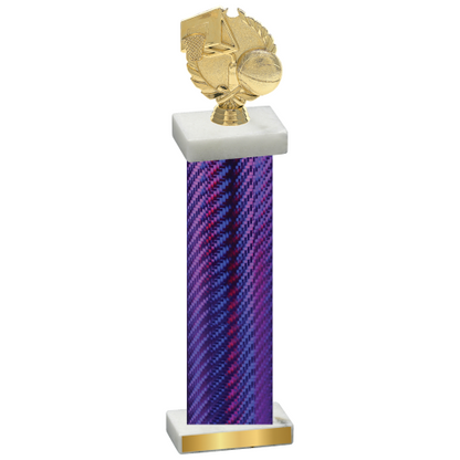 Single Purple Carbon Fiber Basketball Trophy