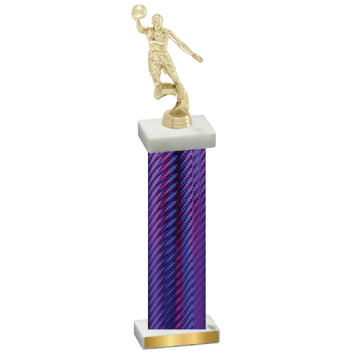 Single Purple Carbon Fiber Basketball Trophy