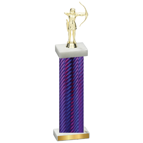 Single Purple Carbon Fiber Archery Trophy