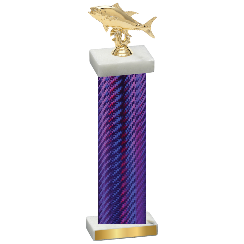 Single Purple Carbon Fiber Fishing Trophy