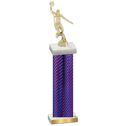 Single Purple Carbon Fiber Basketball Trophy