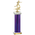 Single Purple Carbon Fiber Flag Football Trophy