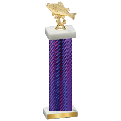 Single Purple Carbon Fiber Fishing Trophy