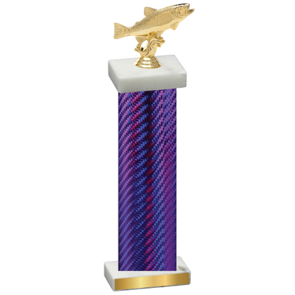 Single Purple Carbon Fiber Fishing Trophy