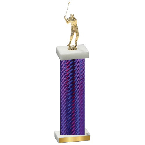 Single Purple Carbon Fiber Golf Trophy