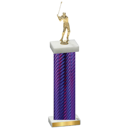 Single Purple Carbon Fiber Golf Trophy