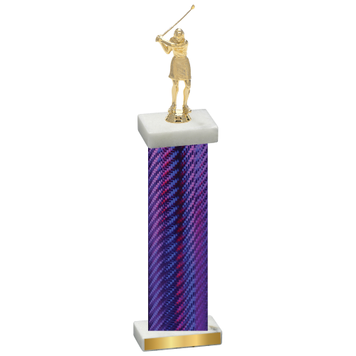 Single Purple Carbon Fiber Golf Trophy