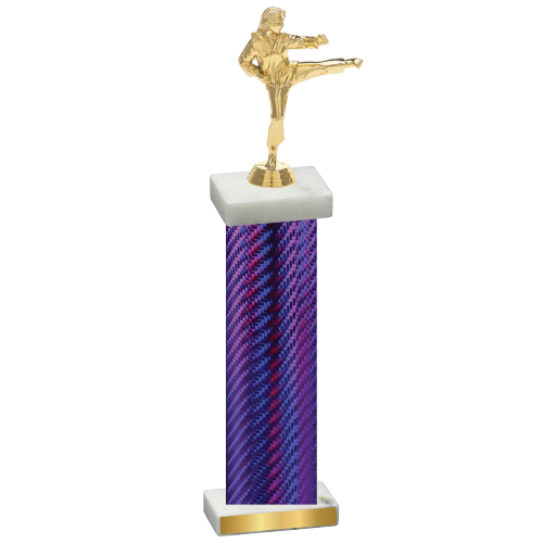 Single Purple Carbon Fiber Karate Trophy