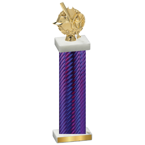 Single Purple Carbon Fiber Baseball Trophy