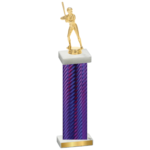 Single Purple Carbon Fiber Softball Trophy