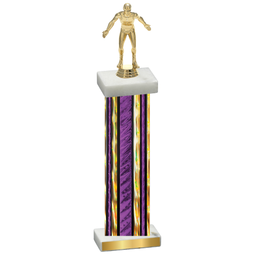 Single Purple Glacier Wrestling Trophy