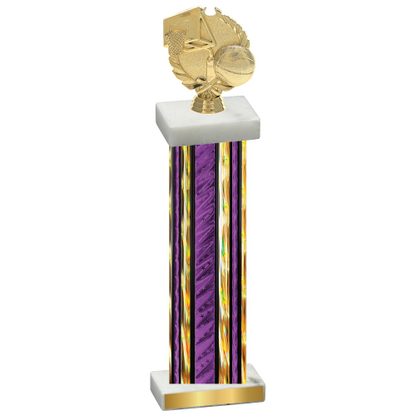 Single Purple Glacier Basketball Trophy