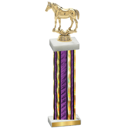 Single Purple Glacier Horses Trophy