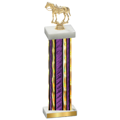 Single Purple Glacier Horses Trophy