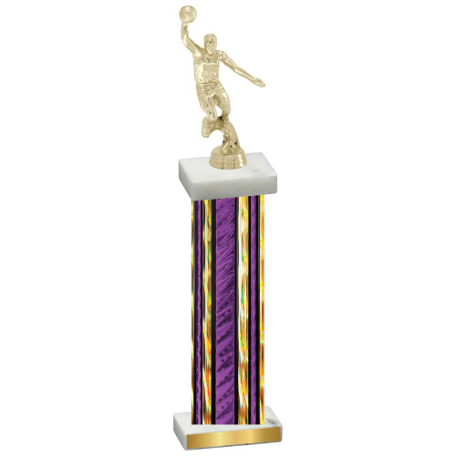 Single Purple Glacier Basketball Trophy