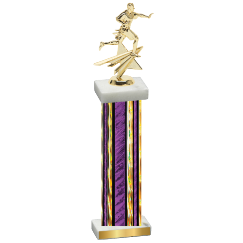 Single Purple Glacier Flag Football Trophy