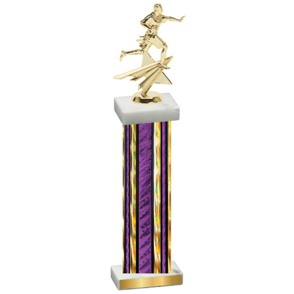 Single Purple Glacier Flag Football Trophy