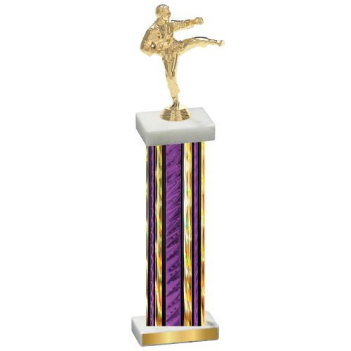 Single Purple Glacier Karate Trophy