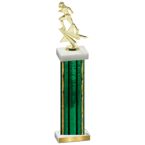 Single Green Glacier Football Trophy