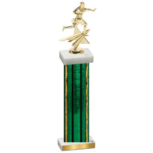 Single Green Glacier Flag Football Trophy