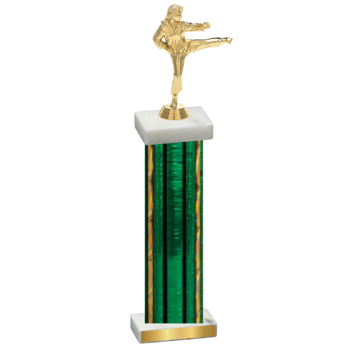 Single Green Glacier Karate Trophy