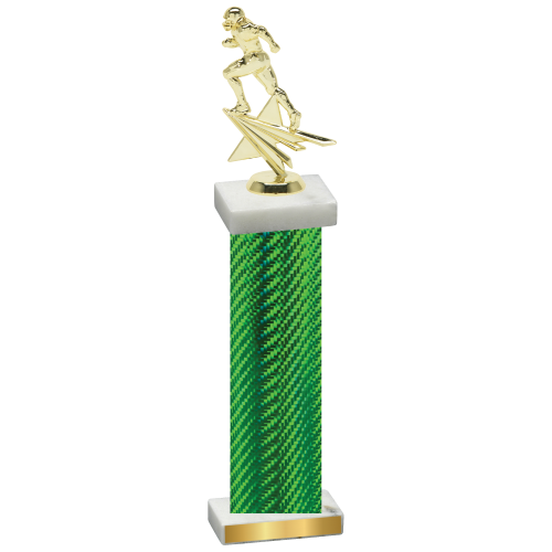 Single Green Carbon Fiber Football Trophy