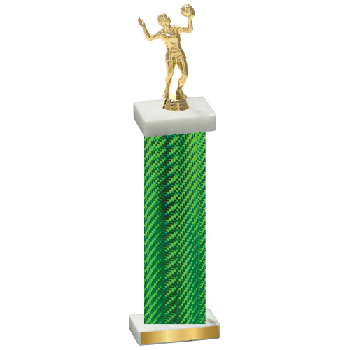 Single Green Carbon Fiber Volleyball Trophy