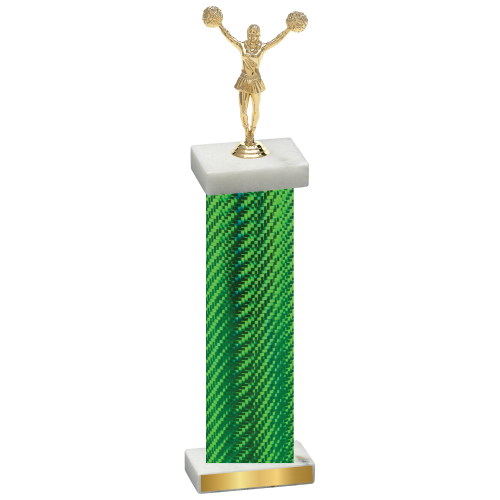 Single Green Carbon Fiber Cheerleading Trophy