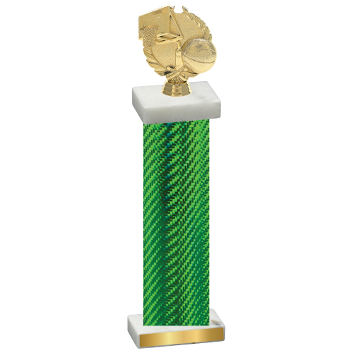 Single Green Carbon Fiber Basketball Trophy