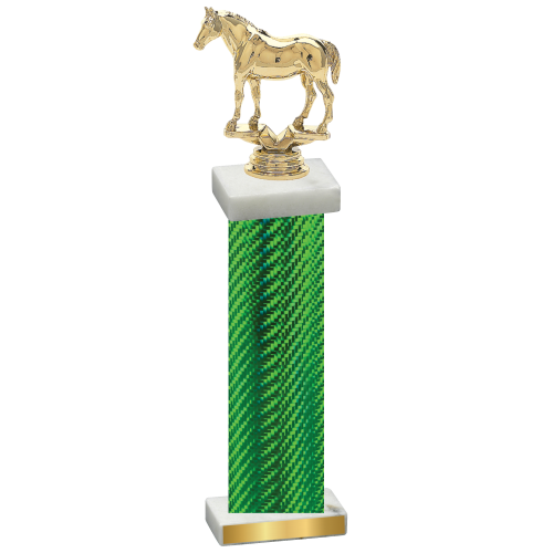 Single Green Carbon Fiber Horses Trophy