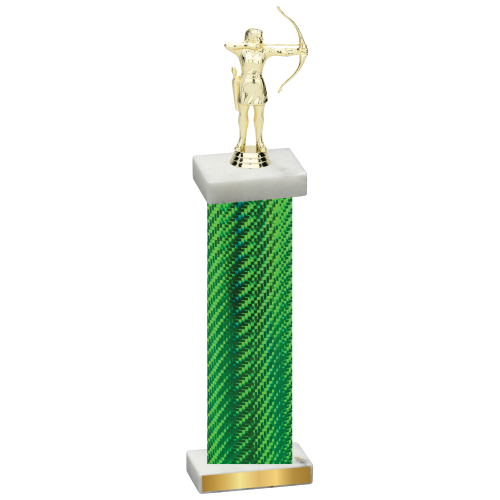 Single Green Carbon Fiber Archery Trophy