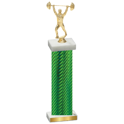 Single Green Carbon Fiber Weights Trophy