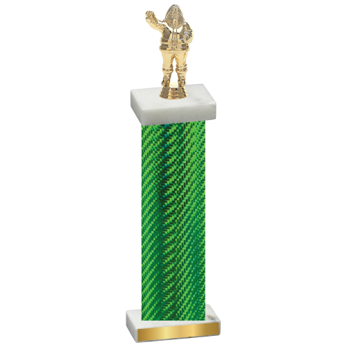 Single Green Carbon Fiber Holiday Trophy