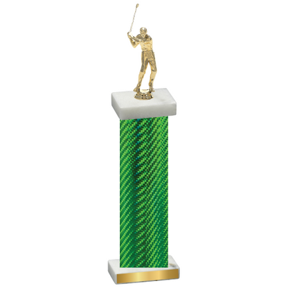 Single Green Carbon Fiber Golf Trophy