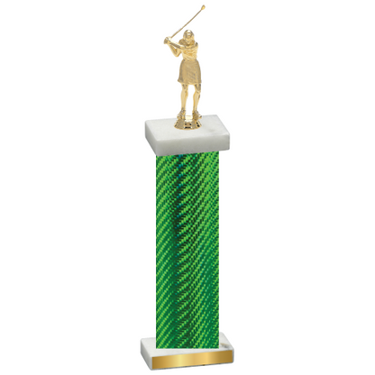 Single Green Carbon Fiber Golf Trophy