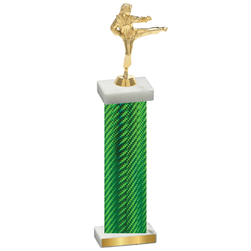 Single Green Carbon Fiber Karate Trophy