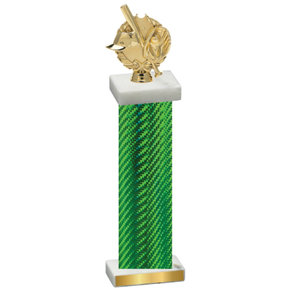 Single Green Carbon Fiber Baseball Trophy