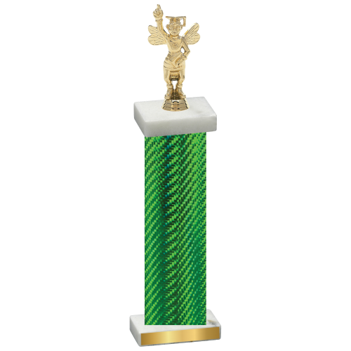 Single Green Carbon Fiber Academics Trophy