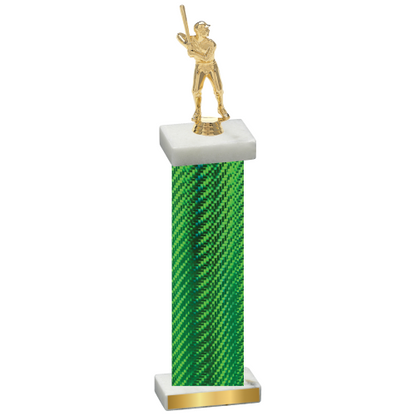 Single Green Carbon Fiber Baseball Trophy