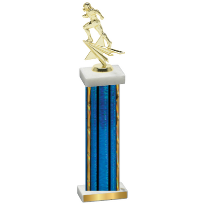 Single Blue Glacier Football Trophy