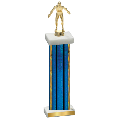 Single Blue Glacier Wrestling Trophy