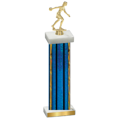 Single Blue Glacier Bowling Trophy