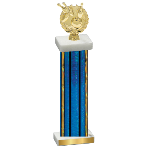 Single Blue Glacier Bowling Trophy