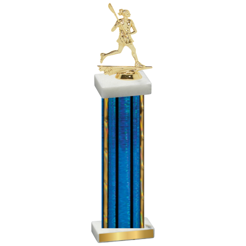 Single Blue Glacier Lacrosse Trophy