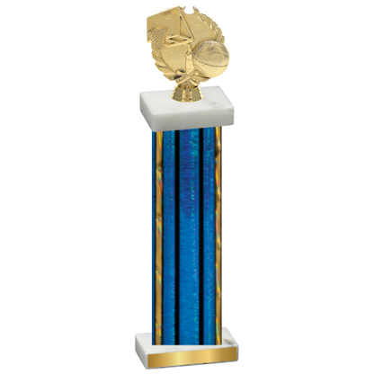 Single Blue Glacier Basketball Trophy