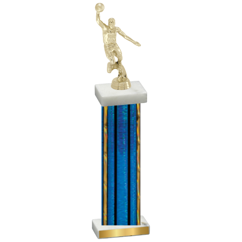 Single Blue Glacier Basketball Trophy