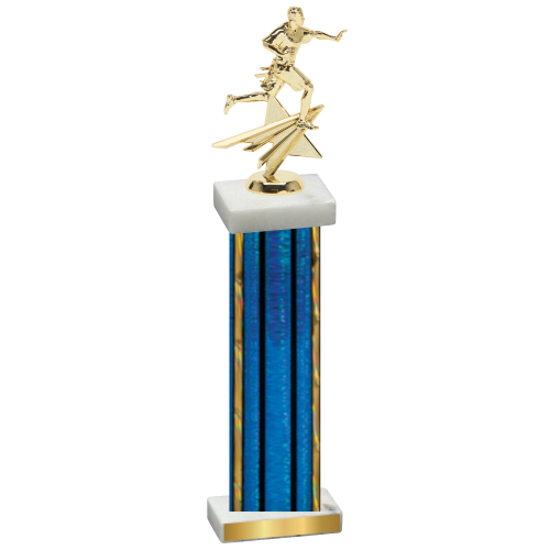 Single Blue Glacier Flag Football Trophy