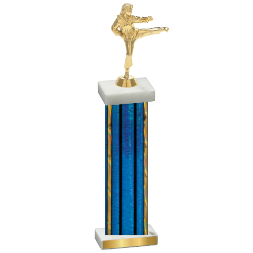 Single Blue Glacier Karate Trophy